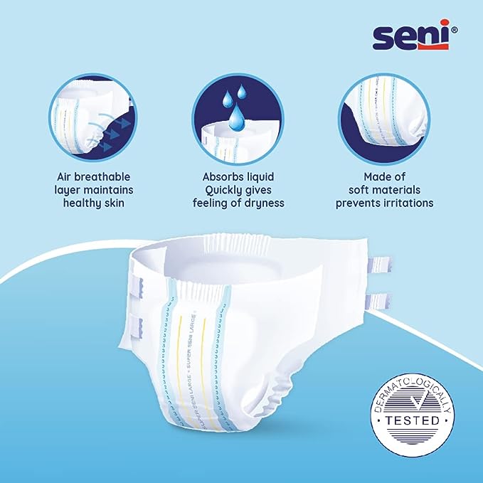 Seni Breathable Adult Diapers - 10 Pieces (Medium) Seni Breathable Adult Diapers - 10 Pieces (Medium)